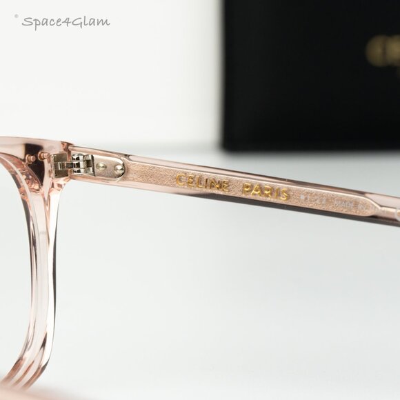 Celine Women Eyeglasses Shiny Rose Demo Square CL50058I THIN 074 BRAND NEW - Picture 7 of 8